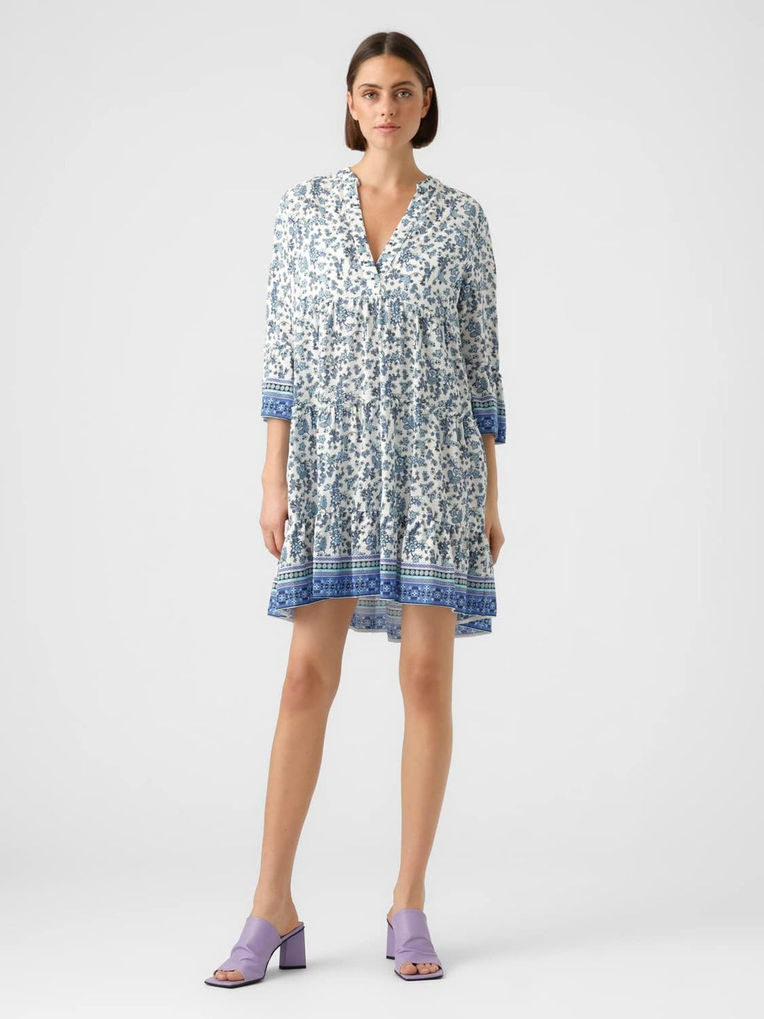 VERO MODA Damen Kleid XS Dazzling Blue/Aop:mira, XS Dazzling Blue/Aop:mira