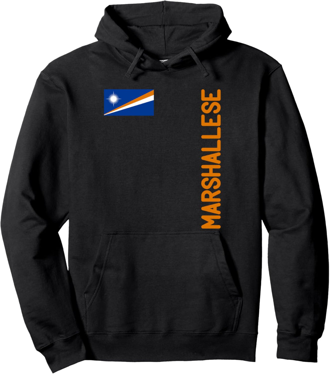 Marshallesische Flagge und Marshallinsel-Wurzel. Pullover Hoodie