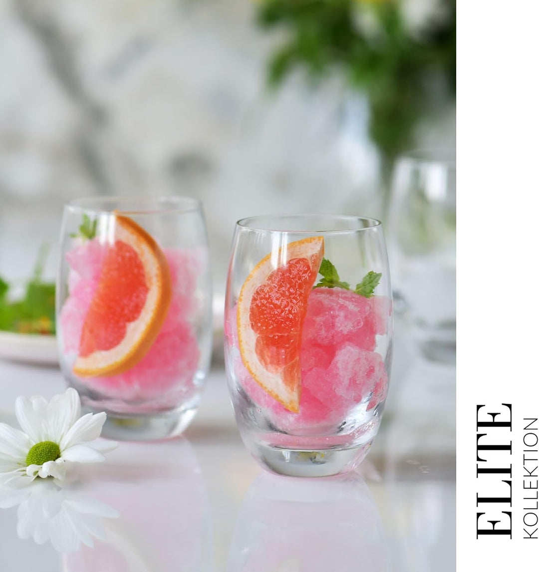 Krosno Wassergläser Saftgläser Trinkgläser | Set von 6 | 360 ML | Elite Kollektion | Perfekt für zu