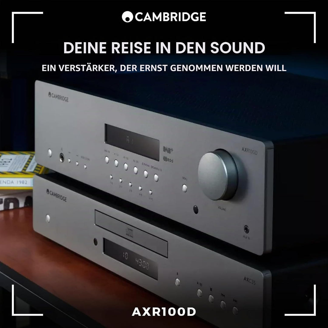 Cambridge Audio AXR100D - Separater 100 Watt Stereo HiFi-Receiver mit integrierter Phonostufe, Dab/F