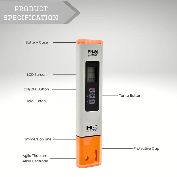 HM Digital PH-80 digitaler pH-Messer/Temperaturmesser