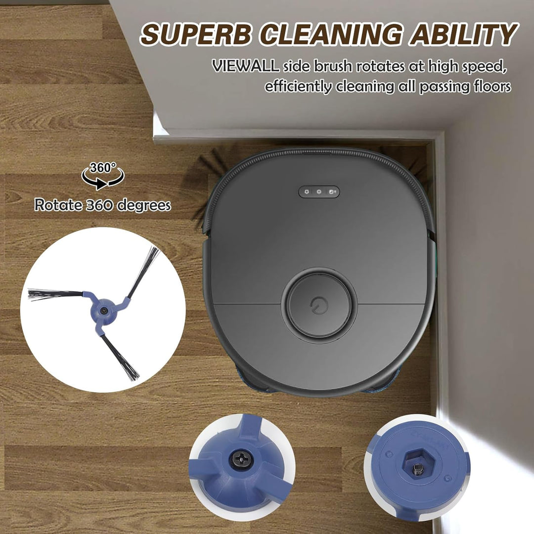 VIEWALL 19 Pack Zubehör für Eufy X10 Pro Omni Staubsauger,1 Hauptbürste,4 Wischtuch-Pads,4 Seitenbür