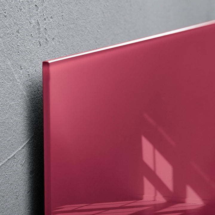 SIGEL GL272 Premium Glas-Magnettafel 48 x 48 cm beerenrot hochglänzend, TÜV geprüft, einfache Montag