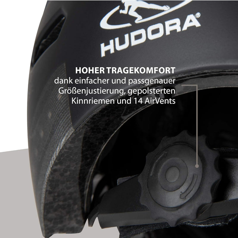 HUDORA Skaterhelm LED, schwarz M (55-58 cm) Schwarz, M (55-58 cm) Schwarz