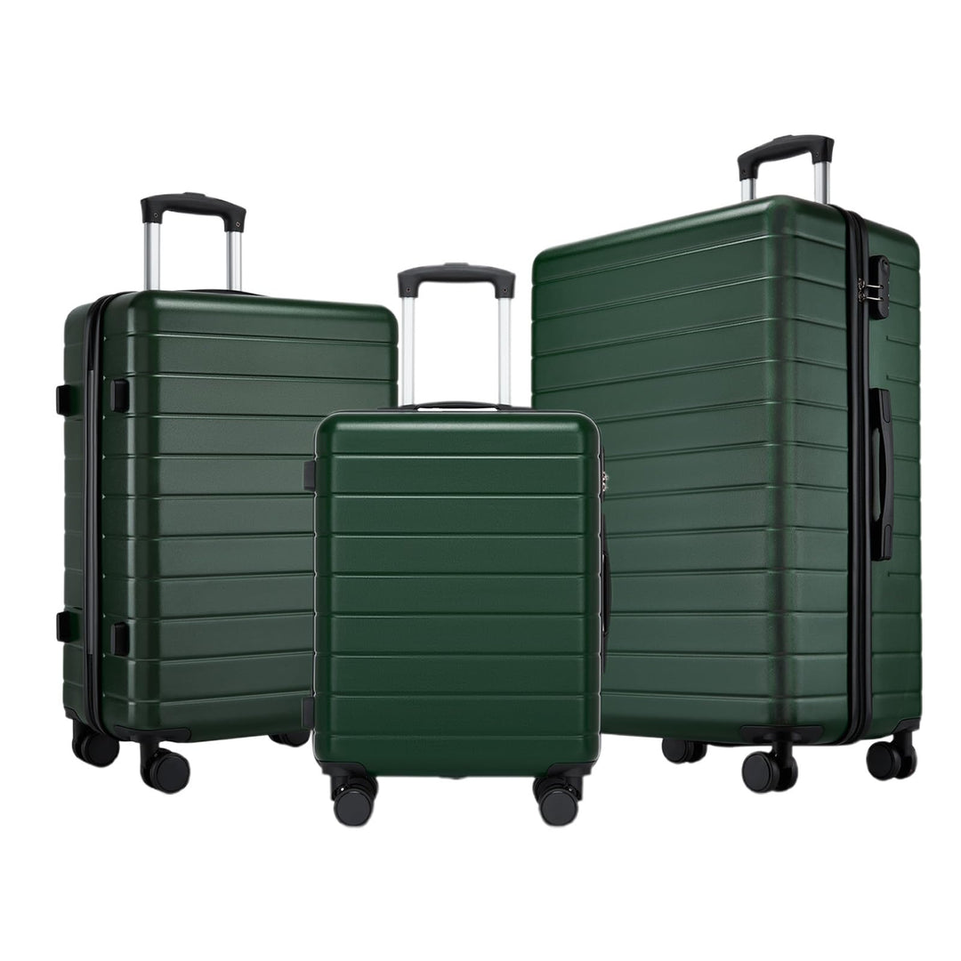 Handgepäck Koffer 3er Set, Leichter ABS+PC Reisekoffer für Flugzeug, Ryanair Trolley mit 4 Rollen, H