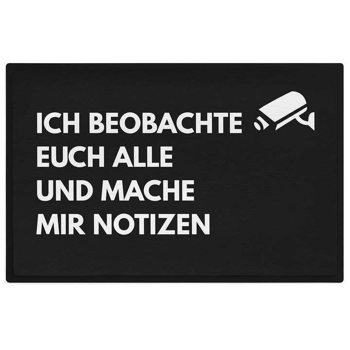 Trendation - Lustige Fussmatte mit Spruch Ich Beobachte Euch Alle Fussmatte Innenbereich Aussenberei