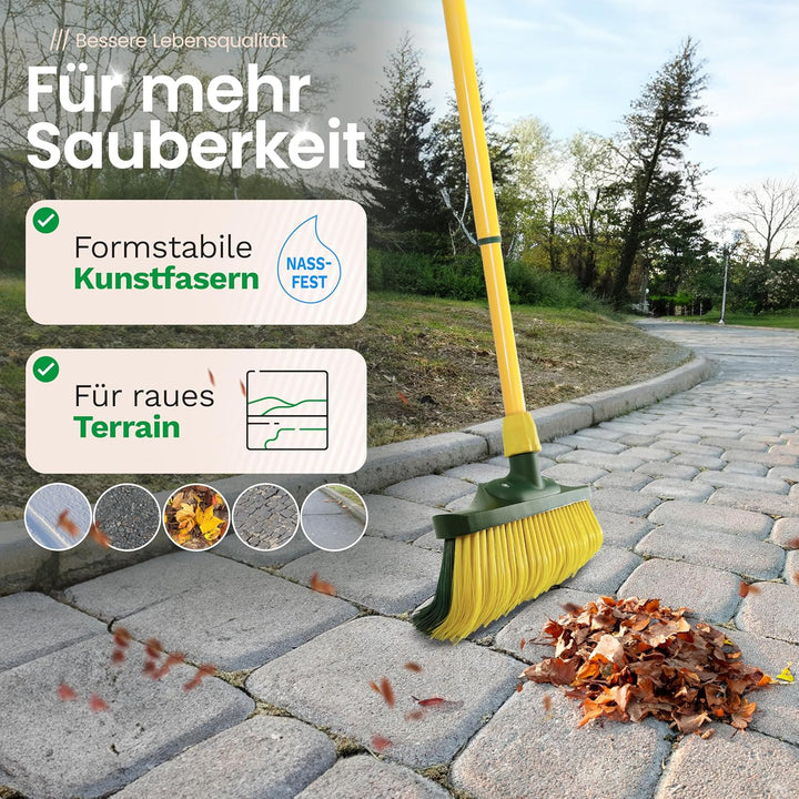 Novaliv Krallenbesen Set 30 cm Kunststoff mit Stiel Schneebesen Kratzbesen Rasenbesen Besen für drau