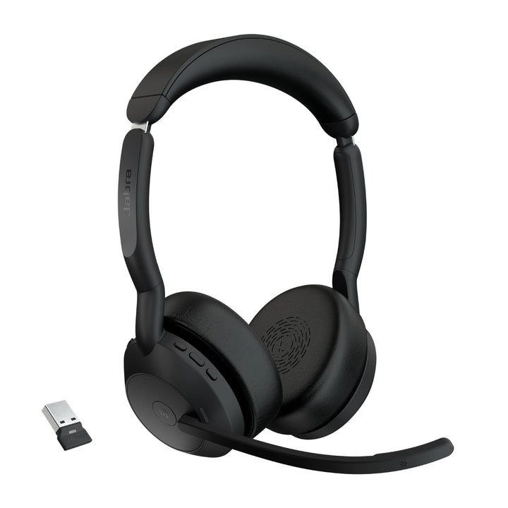 Jabra Evolve2 55 - schnurloses Stereo-Headset mit Jabra Air Comfort - Mikrofone mit Geräuschunterdrü