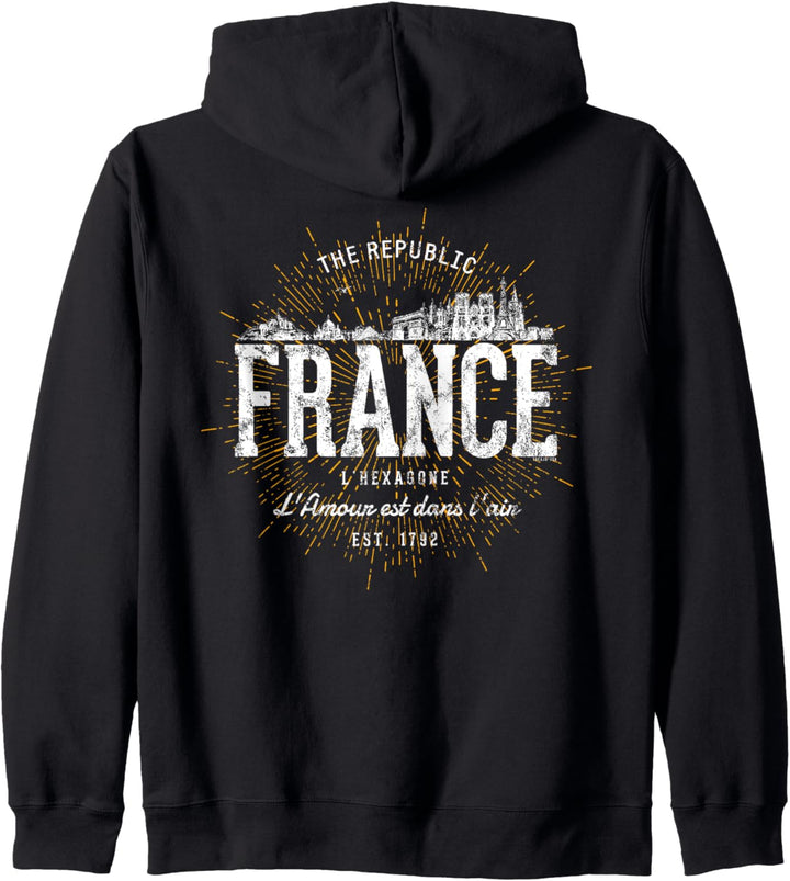 Vintage Stil Retro Frankreich Kapuzenjacke