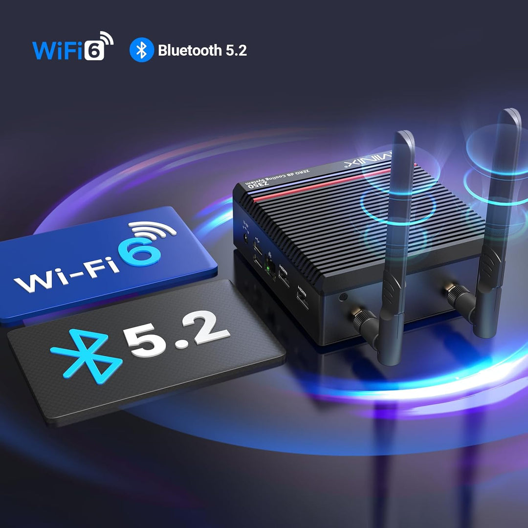 MINIX Fanless Mini PC Windows 11 Pro, Intel i3-N350, NEO Z350-0dB 16GB DDR4 512GB M.2 PCIe Gen3 x 4