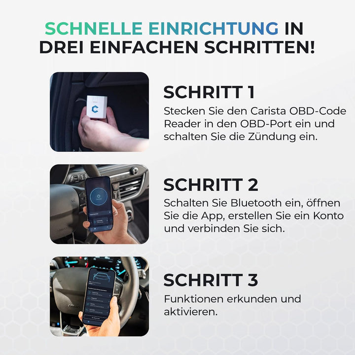Carista OBD2 Bluetooth-Adapter und -App: Diagnose, Anpassung, Wartung, Live-Daten für Ihres Audi, BM
