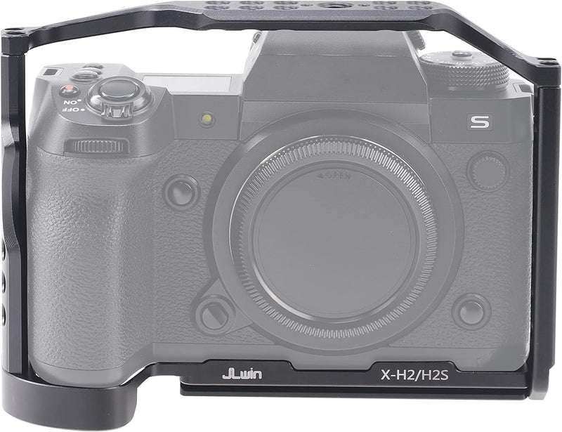 X-H2 Cage, Hersmay Aluminium Kamerakäfig für Fujifilm X-H2 X-H2S spiegellose Kameras mit Cold Shoe,