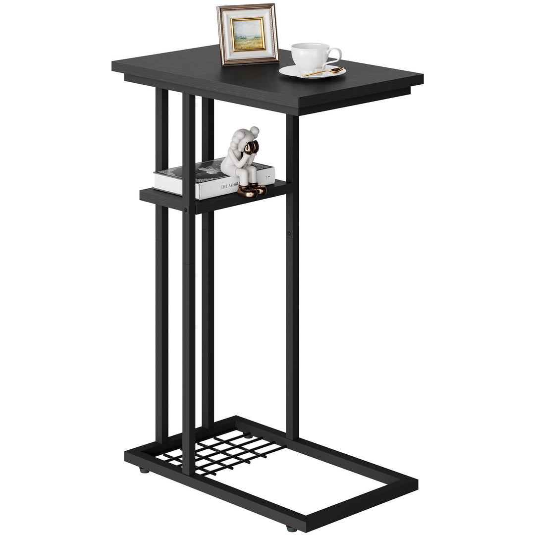 YMYNY Beistelltisch Kaffeetisch C-Form, Eleganter Kleiner Sofatisch, Industrie-Design, Sofatisch 40