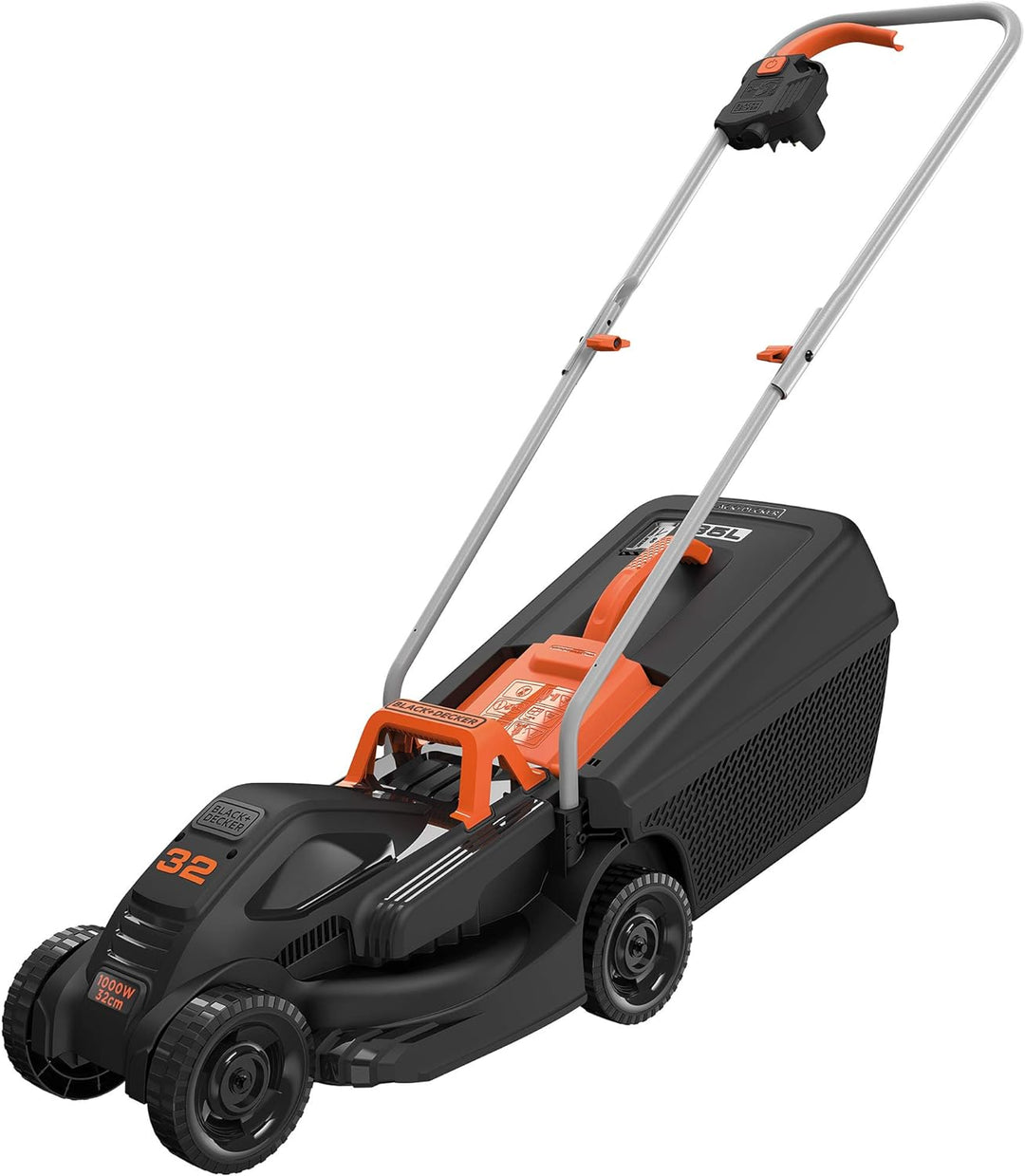 Black+Decker Elektro-Rasenmäher /-trimmer-Kit (1.000 W, 32cm Schnittbreite, 3-fach axial Schnitthöhe