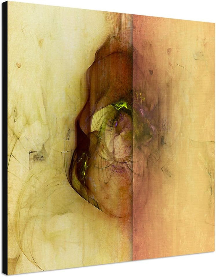 Paul Sinus Art Sonnige Gründe - Abstrakt399_60x60cm Bild auf Leinwand beige goldgelb Abstraktes Moti