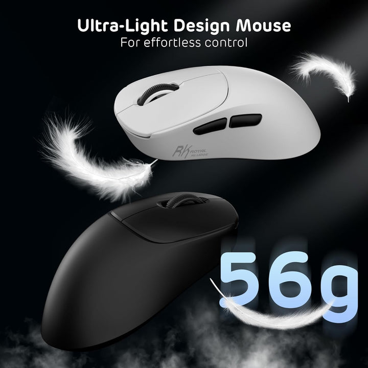 RK ROYAL KLUDGE MG5 8K kabellose Gaming Maus, 42K DPI PAW3950 Sensor, 56g leichte ergonomische, dopp