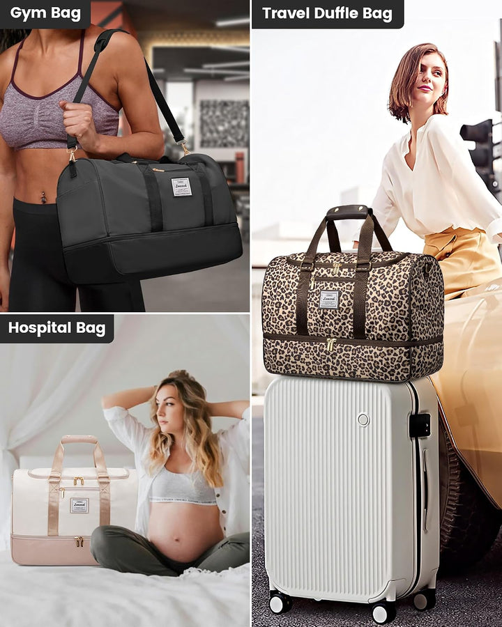 LOVEVOOK Weekender Gross Reisetasche, 50L Travel Duffle Bag Reisetaschen mit Kulturtasche, Schuhfach