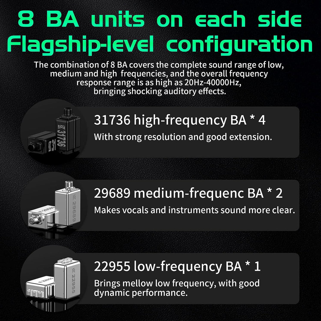 LINSOUL KZ AS16 Pro 16BA Balanced Armature Drivers Earphones HiFi Bass In Ear Monitor Earphones with