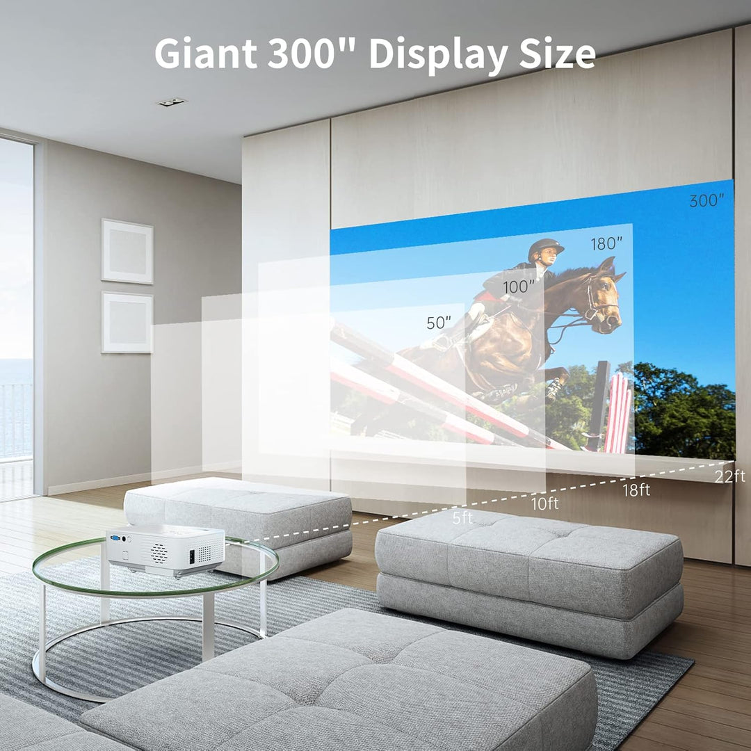 Beamer, Beamer 4K 20000 Lumen Native Full HD 1080P, 5G WiFi Bluetooth Mini Beamer 4K Heimkino, Beame