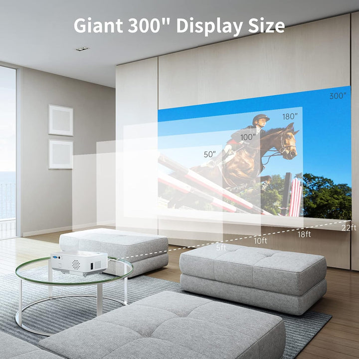 Beamer, Beamer 4K 20000 Lumen Native Full HD 1080P, 5G WiFi Bluetooth Mini Beamer 4K Heimkino, Beame