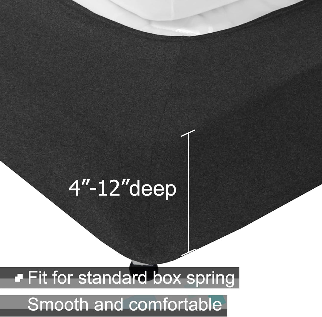 Boxspring-Bezug, King-Size-Grösse, Jersey-Strick und dehnbar, 4 Seiten, Bettrock für Hotel und Zuhau