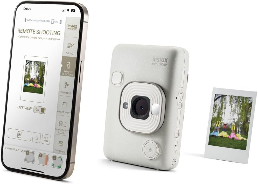 INSTAX Mini LiPlay 2 Digital Hybrid Camera Misty White, Misty White