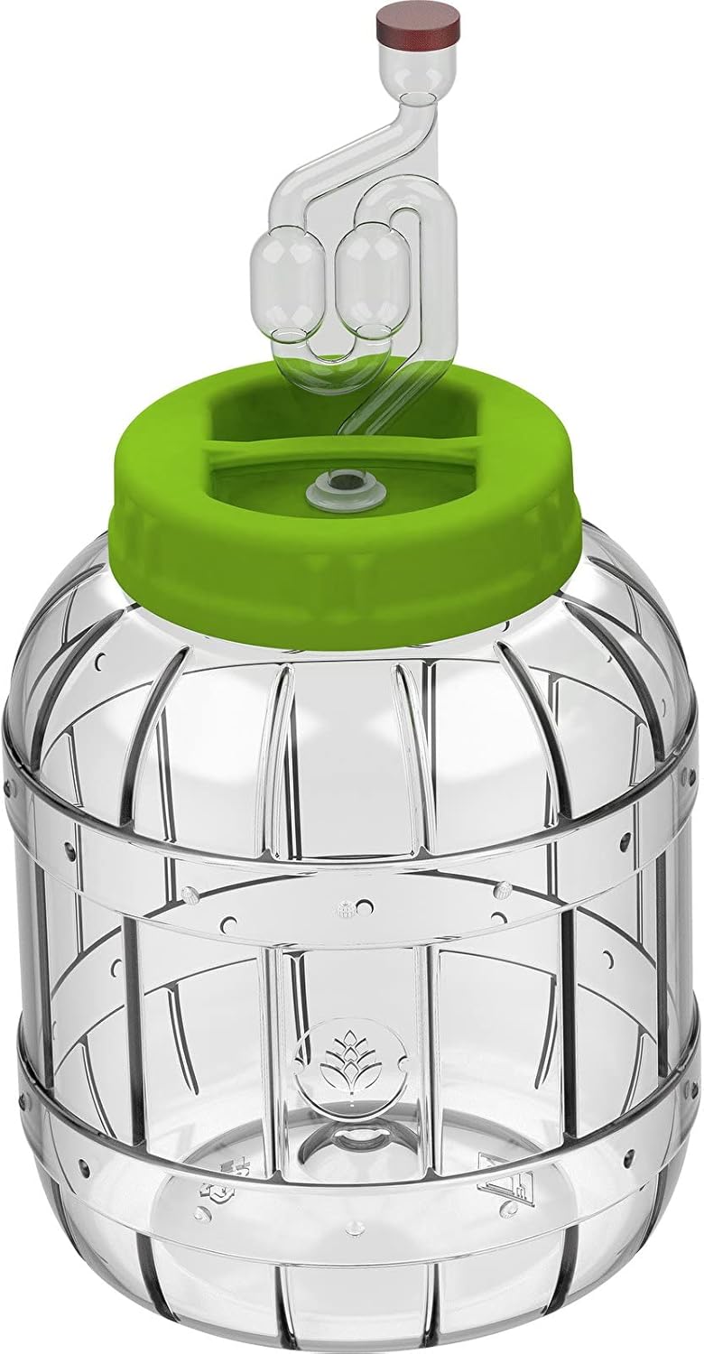 lilawelt24 3L +5L Gärbehälter aus Kunstoff Gärbehälter mit Gäraufsatz, für Wein, Bier, Maische Weck,