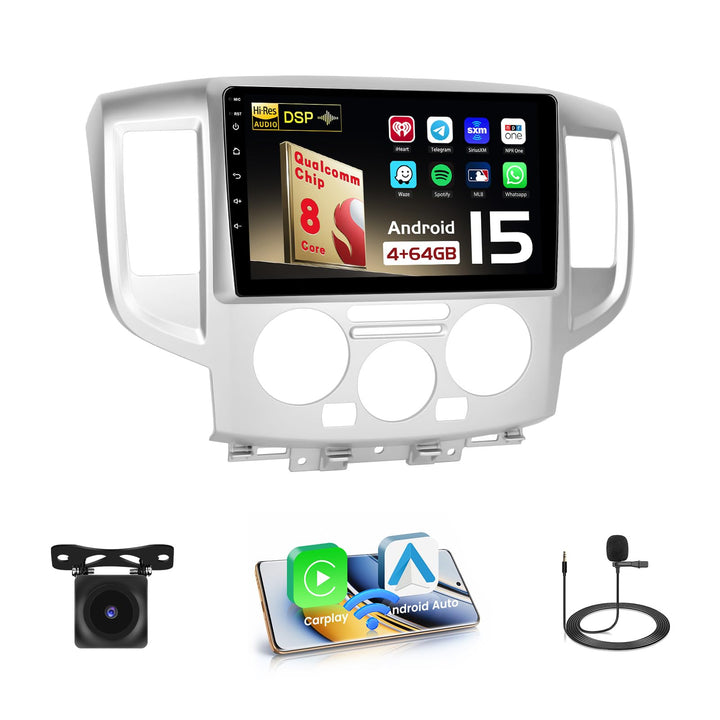 Hikity Qualcomm Snapdragon 8 Core 4+64G Android 15 Autoradio für Nissan NV200 2009-2018 Wireless Car