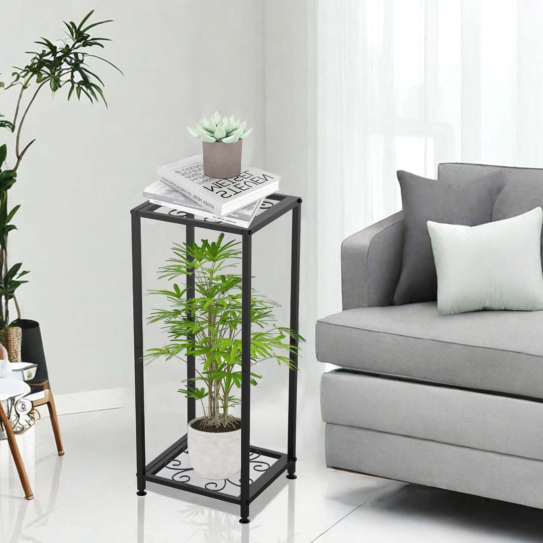 Blumenständer Metall Pflanzenständer Blumenhocker Schwarz Hoch Zimmer Deko, Moderner Pflanzenständer
