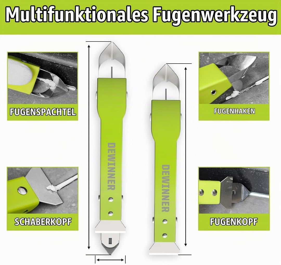 4-in-1 Edelstahl Remover Tool Set, DEWINNER Fugen-Kratzer-Set, Edelstahl-Dichtungs-Finishing Glätten