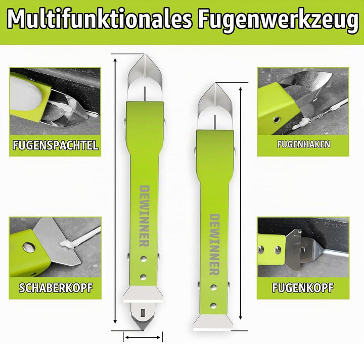 4-in-1 Edelstahl Remover Tool Set, DEWINNER Fugen-Kratzer-Set, Edelstahl-Dichtungs-Finishing Glätten