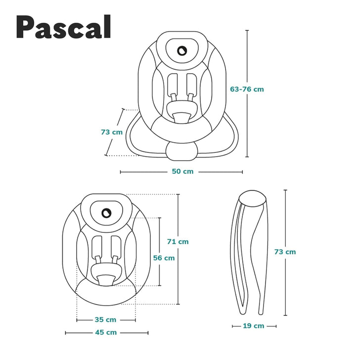 LIONELO Pascal Baby Wippe, sanfte Vibrationen, 5 Melodien, Spielzeugkarussell mit interaktiven Plüsc