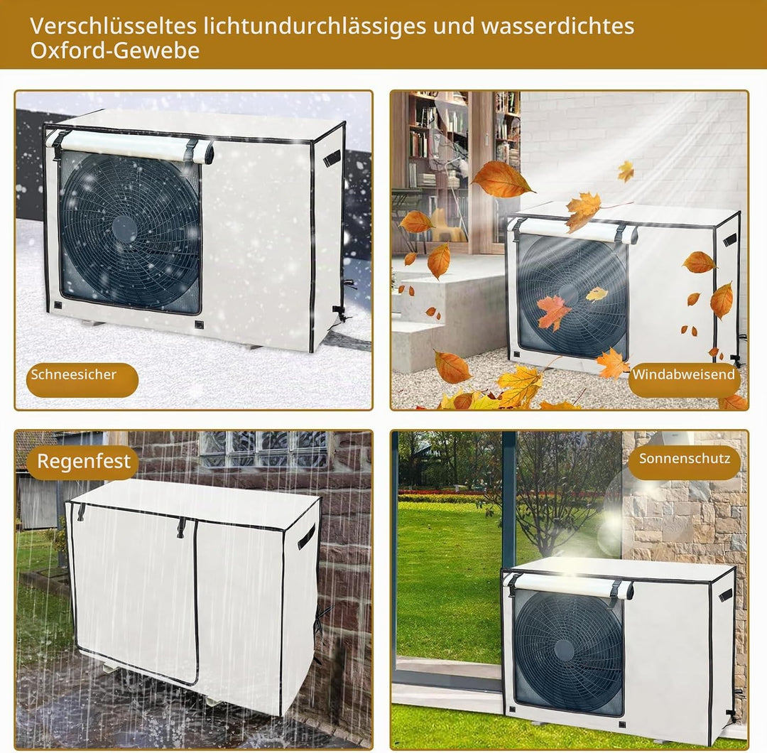 Sunsiou Klimaanlagenabdeckung Aussen 74x26x54cm, Abdeckung für Klimaanlage mit Schnalle, Wasserdicht
