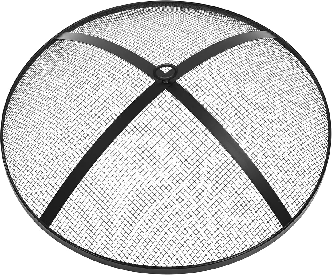 Yaheetech Feuerstelle Feuerschale mit Funkenschutz, Klappbare Feuerkorb Outdoor Fire Pits Feuerschal