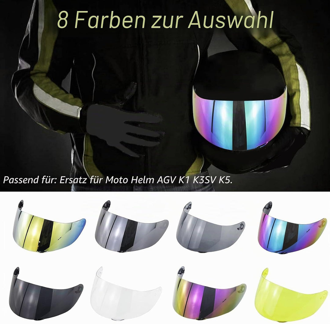 Goolsky Helm Visier kompatibel mit AGV K1 K3SV K5 Integralhelm, Helmvisier Helmlinsen Visier