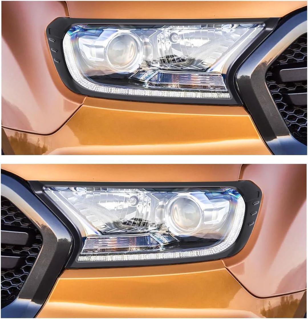 JHCHAN Scheinwerferabdeckung Frontlampe Schutzabdeckung für Ford Ranger T7 T8 2015-2022 Wildtrak XL