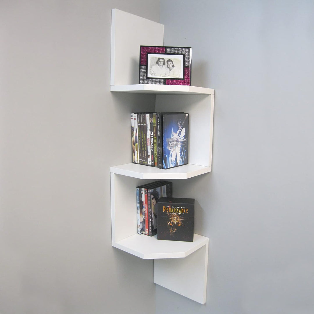 Henor Wand-Eckregal Zickzack-Design aus FSC® Holz Mod.26-3 Regale. Ecke Spezial. 110 x 26 x 26 cm. W