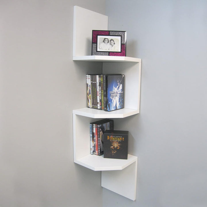 Henor Wand-Eckregal Zickzack-Design aus FSC® Holz Mod.26-3 Regale. Ecke Spezial. 110 x 26 x 26 cm. W