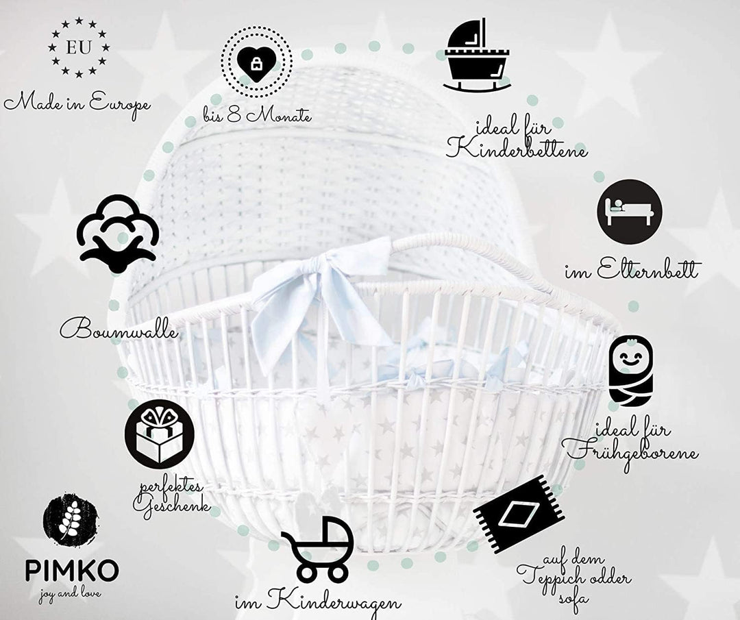PIMKO Babynest 2seitig Minky Babynestchen für Baby Kuschelnest Babykokon für Säuglinge und Neugebore