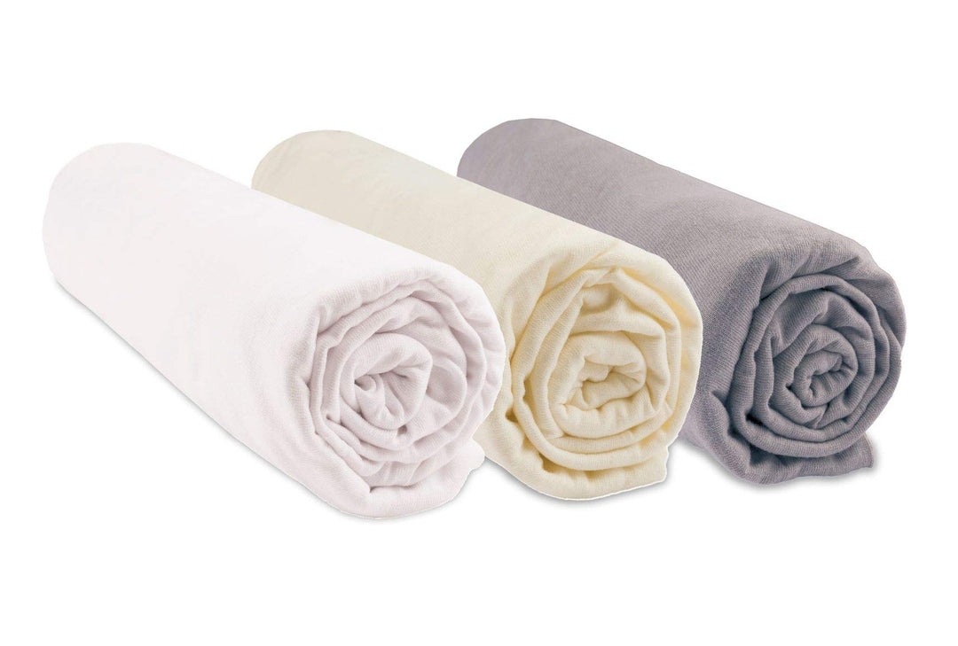 Lot de 3 Draps housse Coton Bio pour lit berceau 40x80 / 40x90 - 3 coloris disponibles (Noisette) Ha