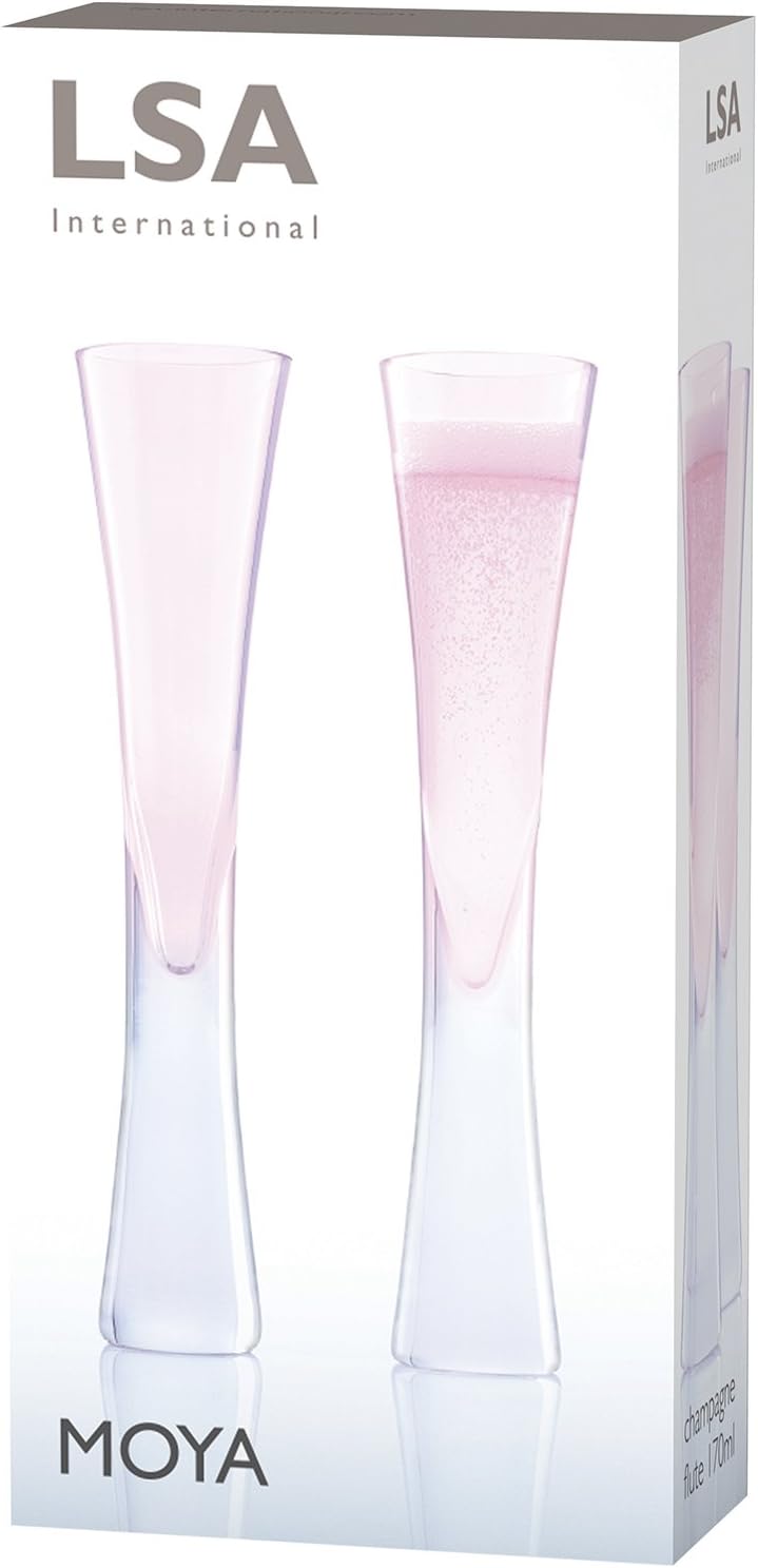 LSA Moya Sektflöte 170ml Hellrosa x 2 Sektflöte Rosa, Sektflöte Rosa