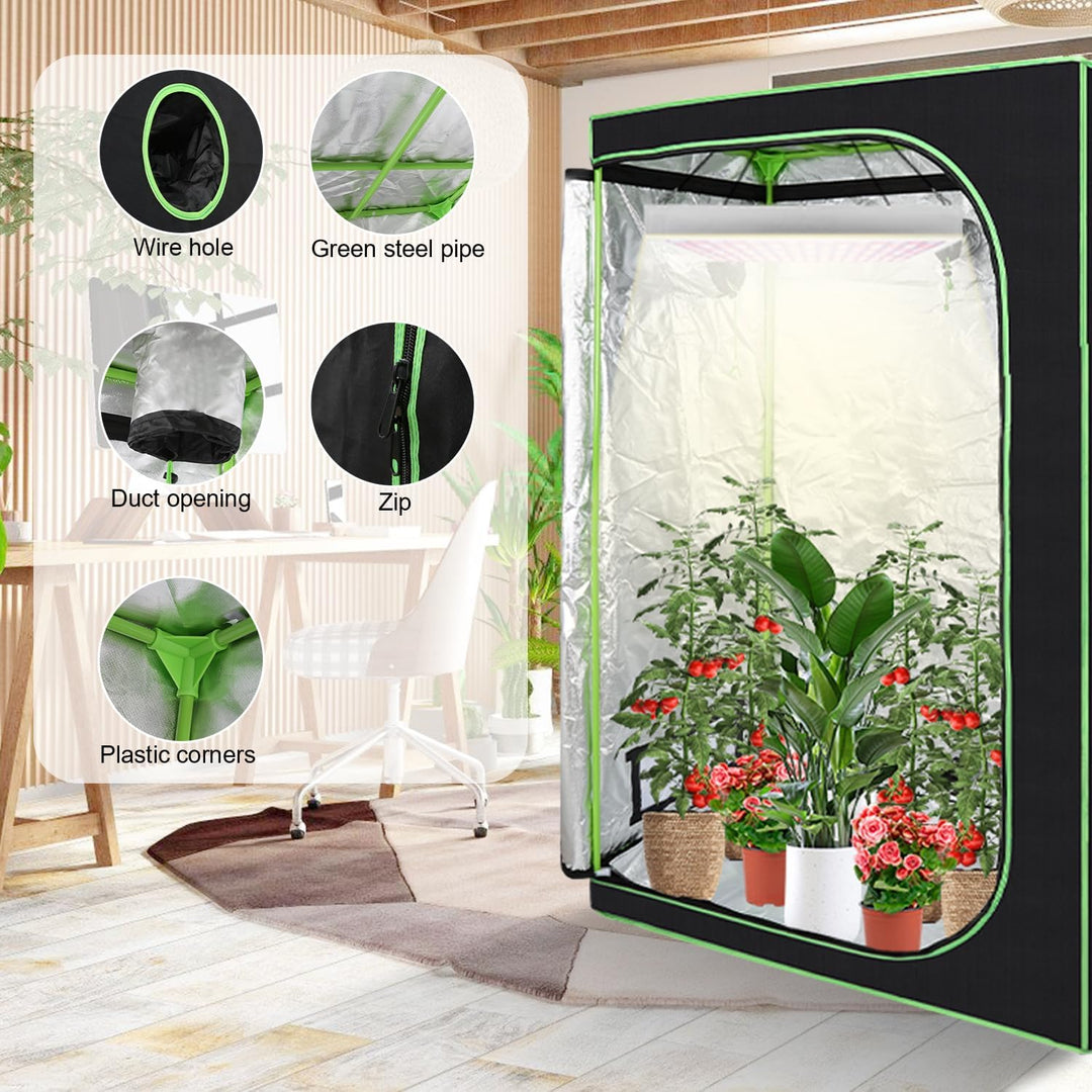 Daromigo Growzelt 80 * 80 * 180cm Homegrowing Zuchtzelt für Pflanze Lichtdicht und Wasserdicht Anbau