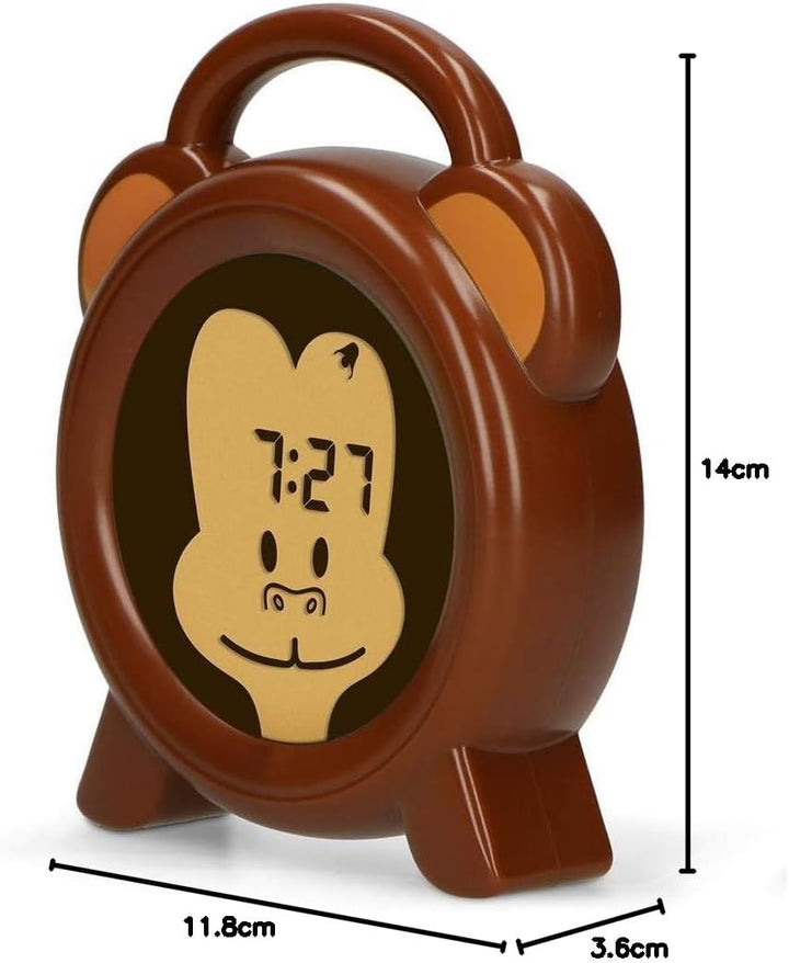 Alecto BC-100 Monkey Wecker Kinder - Kinderwecker USB Aufladbar - Kinder Wecker mit Nachtlicht - Sch