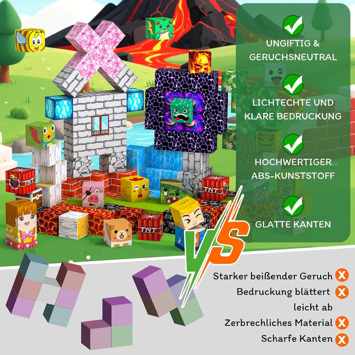 Magnetische Bausteine 150 PCS 2CM Magnetbausteine für Kinder ab 3 Jahre Blocks, Montessori Spielzeug