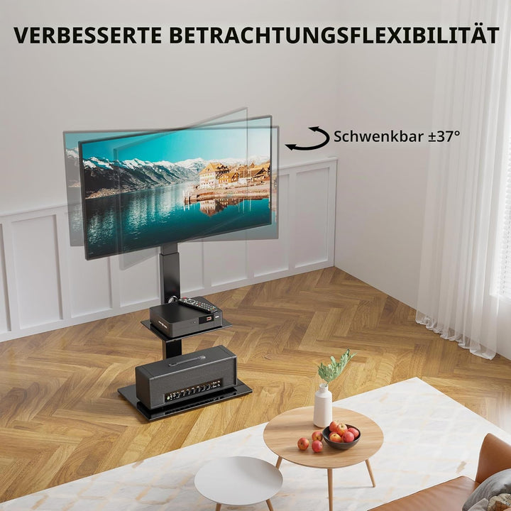 BONTEC TV Ständer für 30-70 Zoll LED OLED LCD Plasma Flach &amp; Curved Fernseher bis 40 kg, Höhenverste