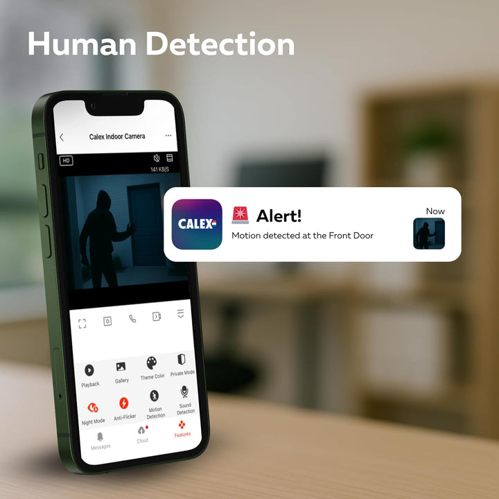 CALEX Smart Security Video-Türklingel, 2K Kamera mit App-Steuerung, Nachtsicht, 2-Wege-Audio, Bewegu
