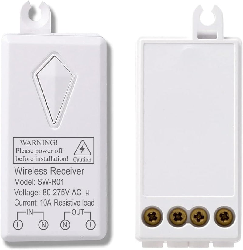 Mengshen Funk Lichtschalter Kit, 1 Schalter + 1 Empfänger, Keine Verkabelung Erforderlich 4) Empfäng