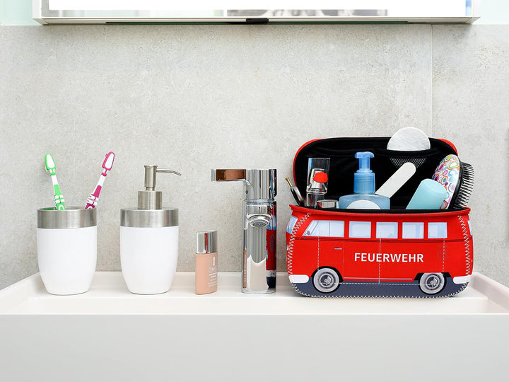 BRISA VW Collection - T1 Bulli Bus Kulturbeutel Kosmetiktasche | Volkswagen Universaltasche Waschbeu