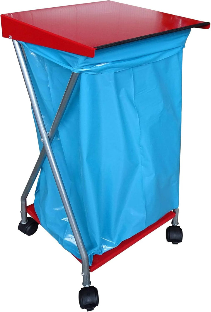 QUICK STAR Müllsackständer mit 4 Rollen 120 Liter Stahlblech Ständer Müllbeutelhalter Müllsackhalter