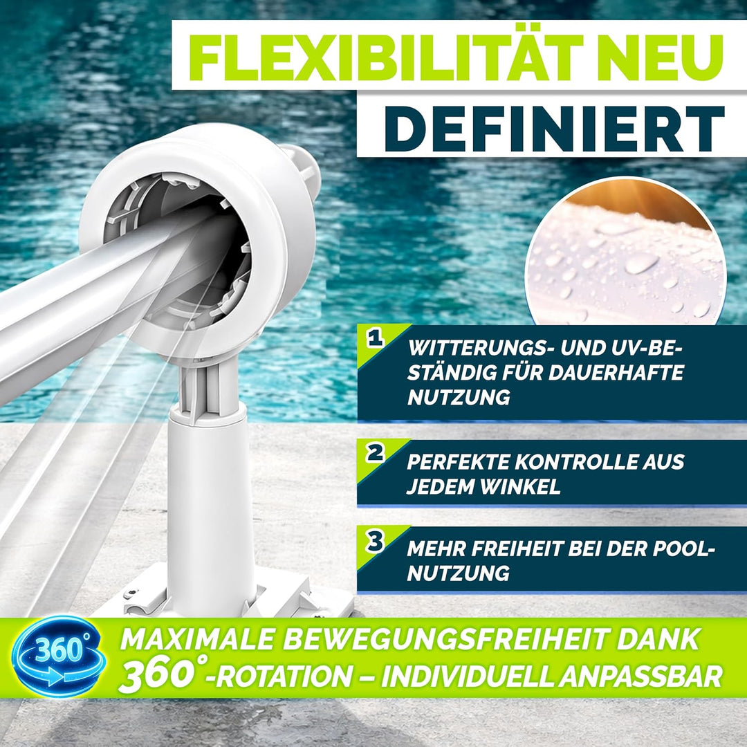 Pool Aufroller Premium 1,05-6,15 m | Aufrollsystem für Solarplane | Aufrollvorrichtung für Poolplane